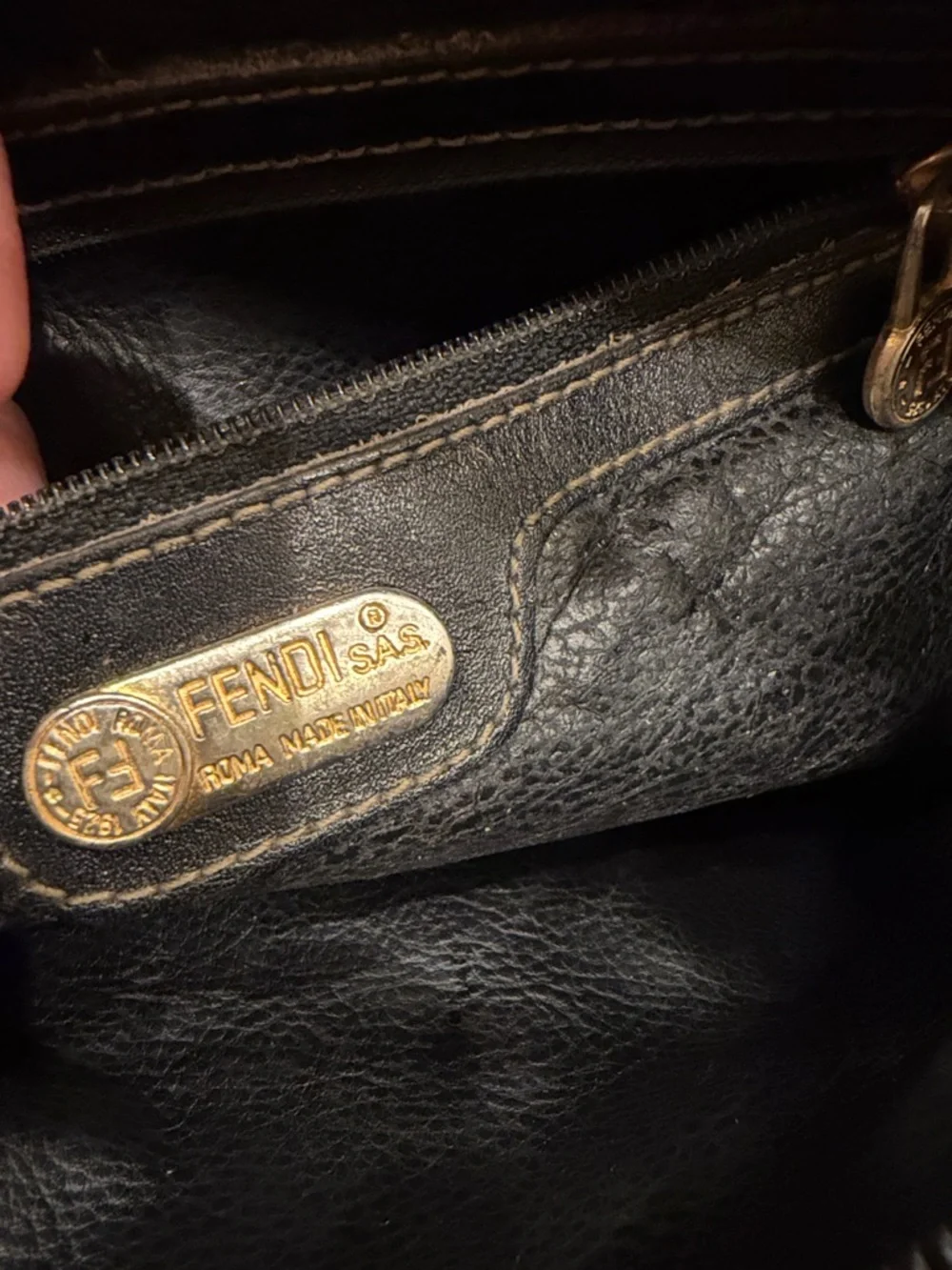 Vintage Fendi Brown and Black Striped Messenger Crossbody - Picture 13 of 14